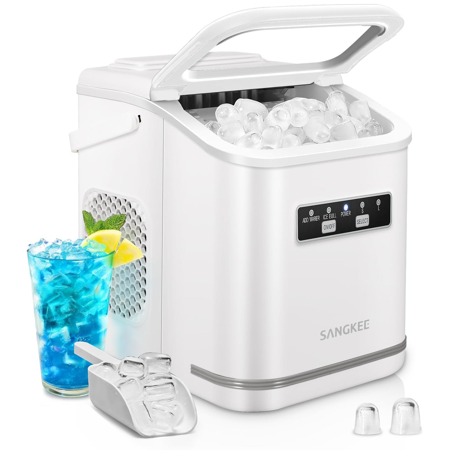 Countertop Ice Maker Machine, Portable Ice Maker for Home & Kitchen, Fast Ice Making with Large Capacity
