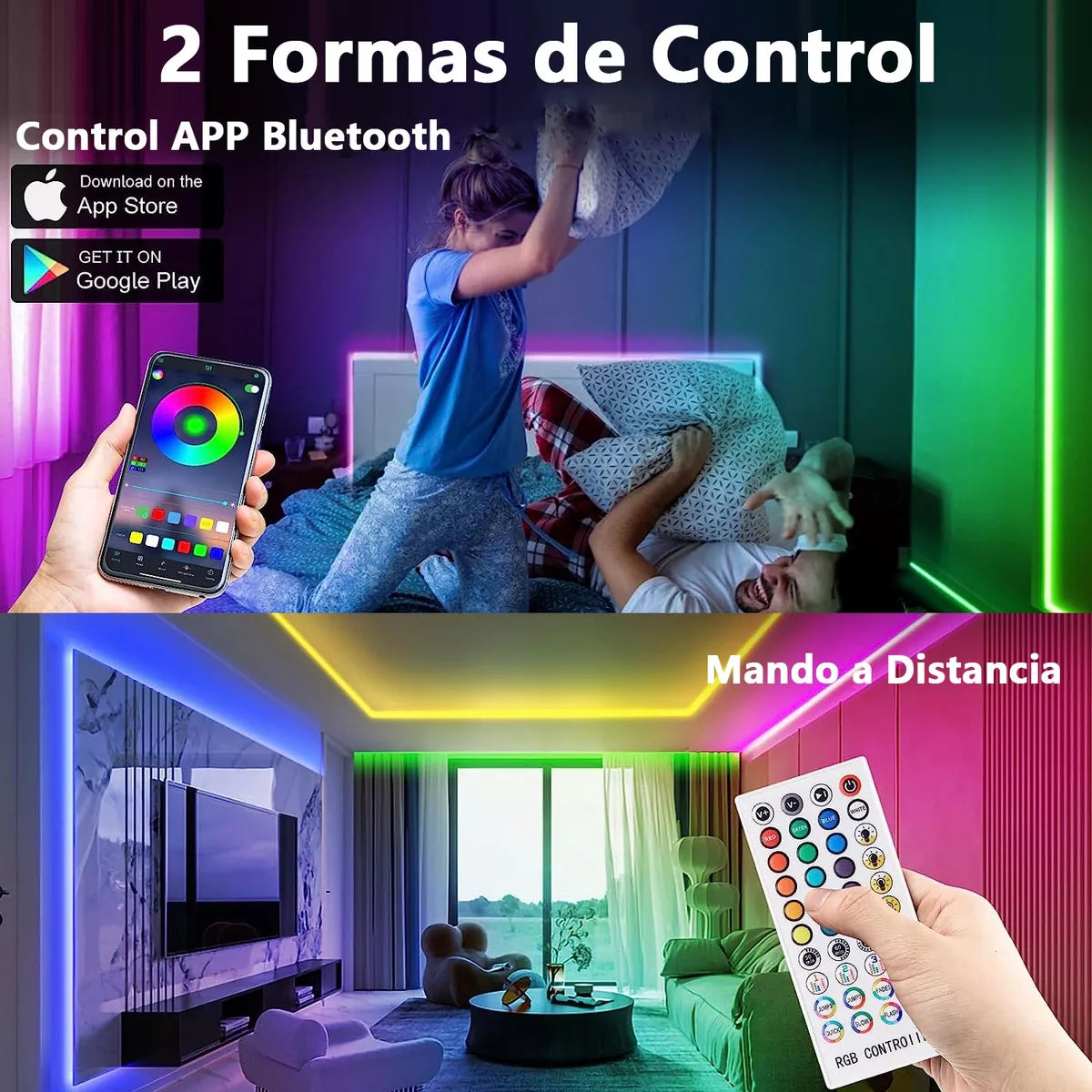 ELEADSOUQ Impermeable Neón Led Tira De Luz Rgbw Flexible Cadena Luces