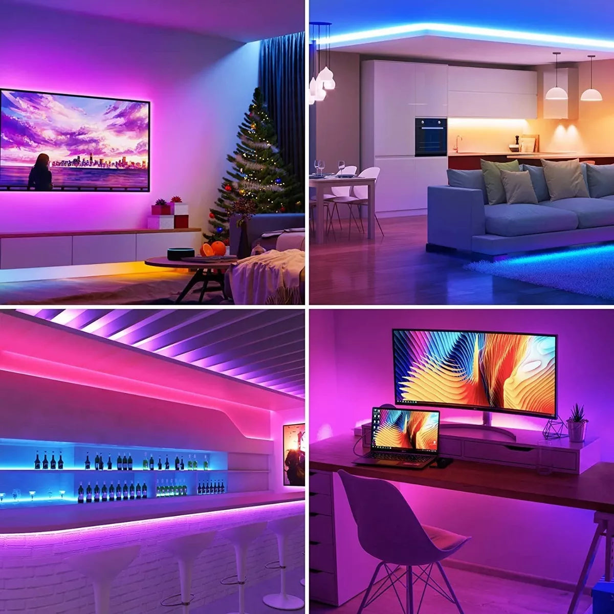 ELEADSOUQ Tiras Led Wifi Inteligente Alexa Multicolor Rgb Luces 20m