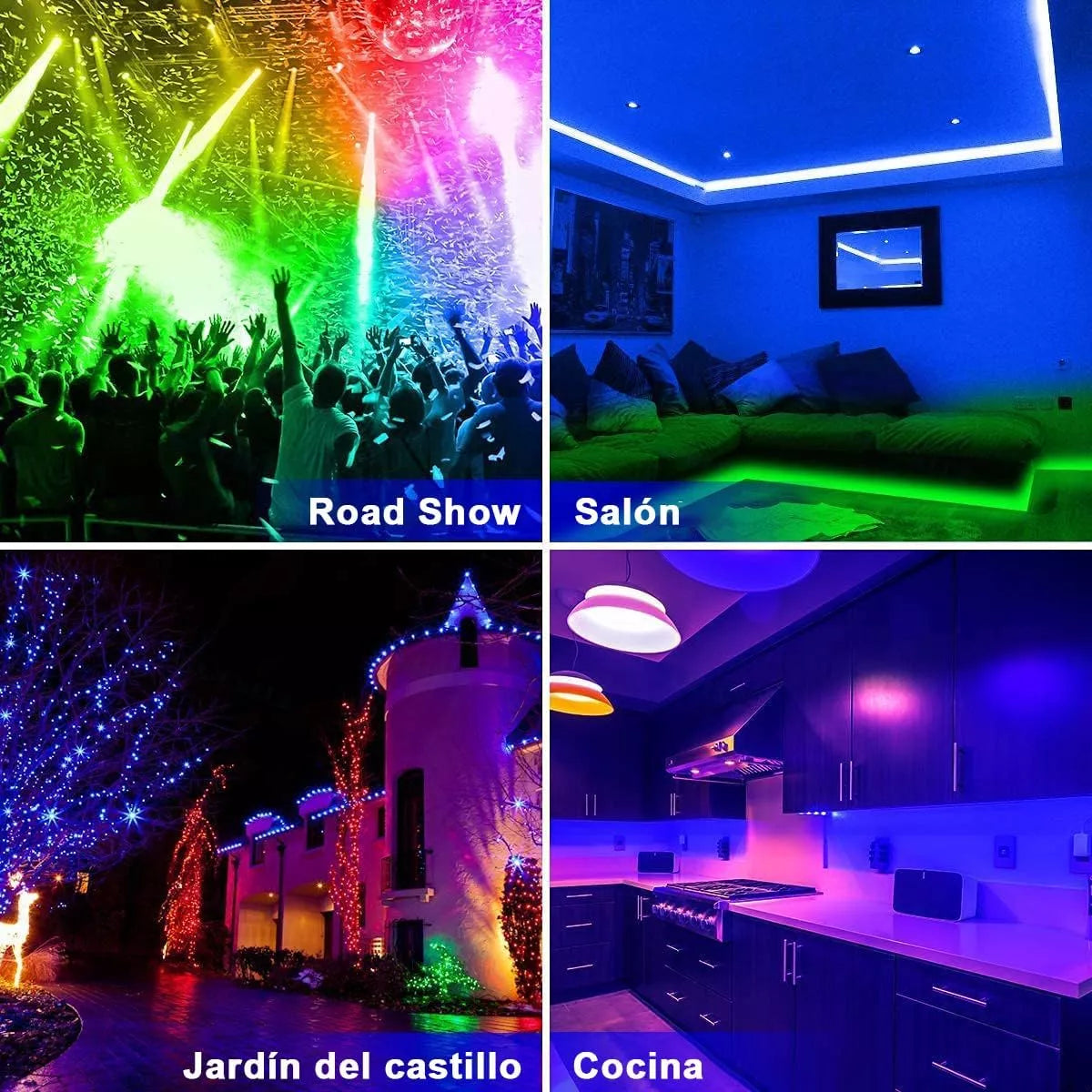 ELEADSOUQ Tira De Luces Led Rgb Inteligente Multicolor Tira Luces Wifi
