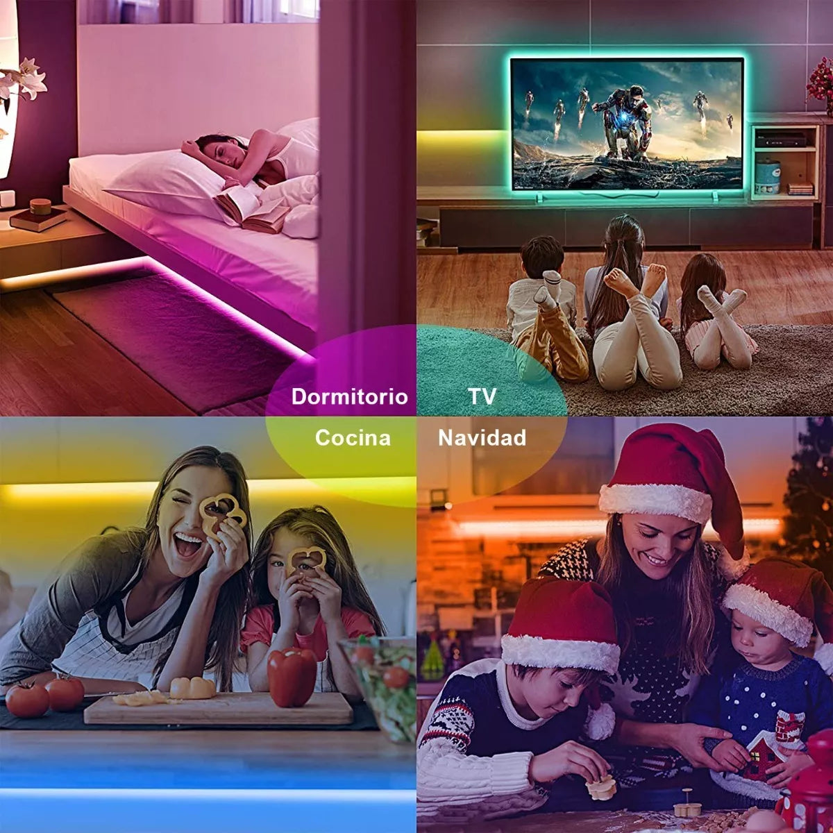 ELEADSOUQ Tira De Luces Led Alexa Wifi Rgb Voz Control Inteligente