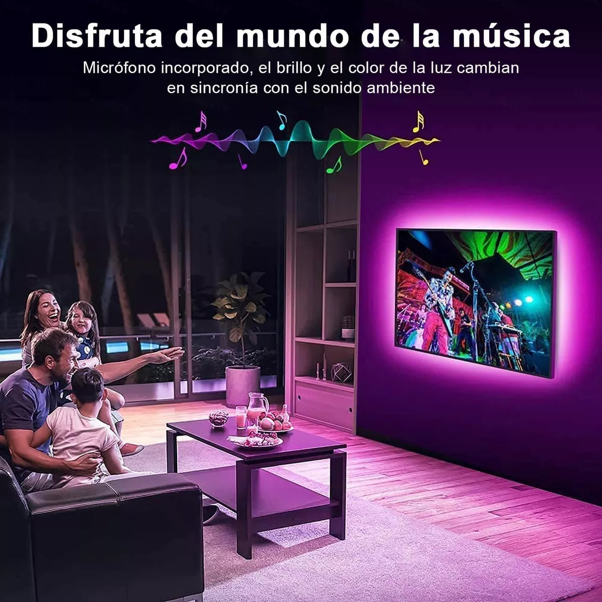 ELEADSOUQ Tira De Luces Led Rgb Inteligente Multicolor Tira Luces Wifi