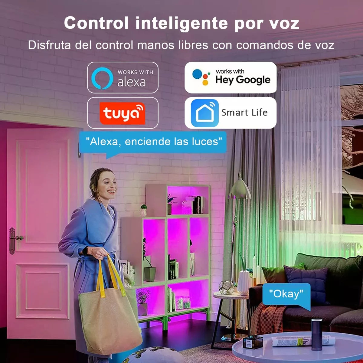 ELEADSOUQ Tiras Led Wifi Inteligente Alexa Multicolor Rgb Luces 20m