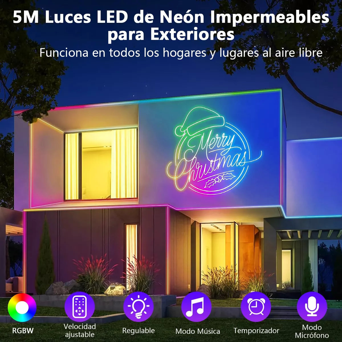 ELEADSOUQ Impermeable Neón Led Tira De Luz Rgbw Flexible Cadena Luces