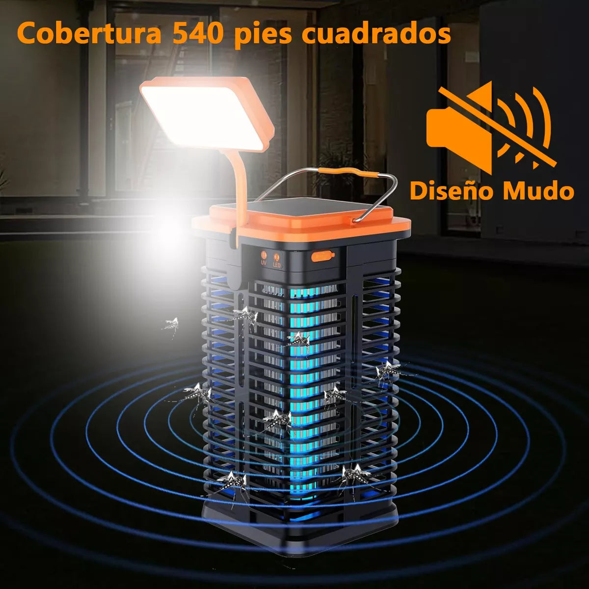 ELEADSOUQ Lámpara Solar Antimosquitos Con Luz Nocturna Para Exteriores