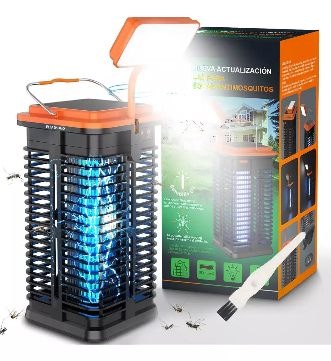 ELEADSOUQ Lámpara Solar Antimosquitos Con Luz Nocturna Para Exteriores