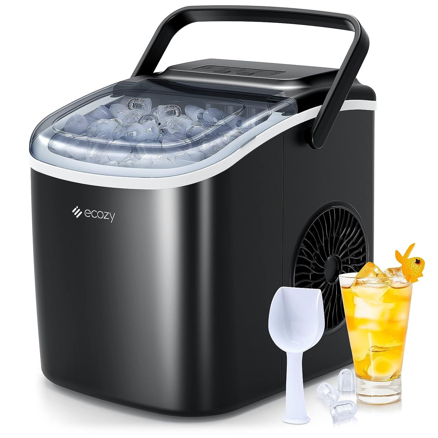Portable Ice Maker for Countertop, Makes 9 Cubes in 6 Minutes, Compact Ice Machine for Home & Office