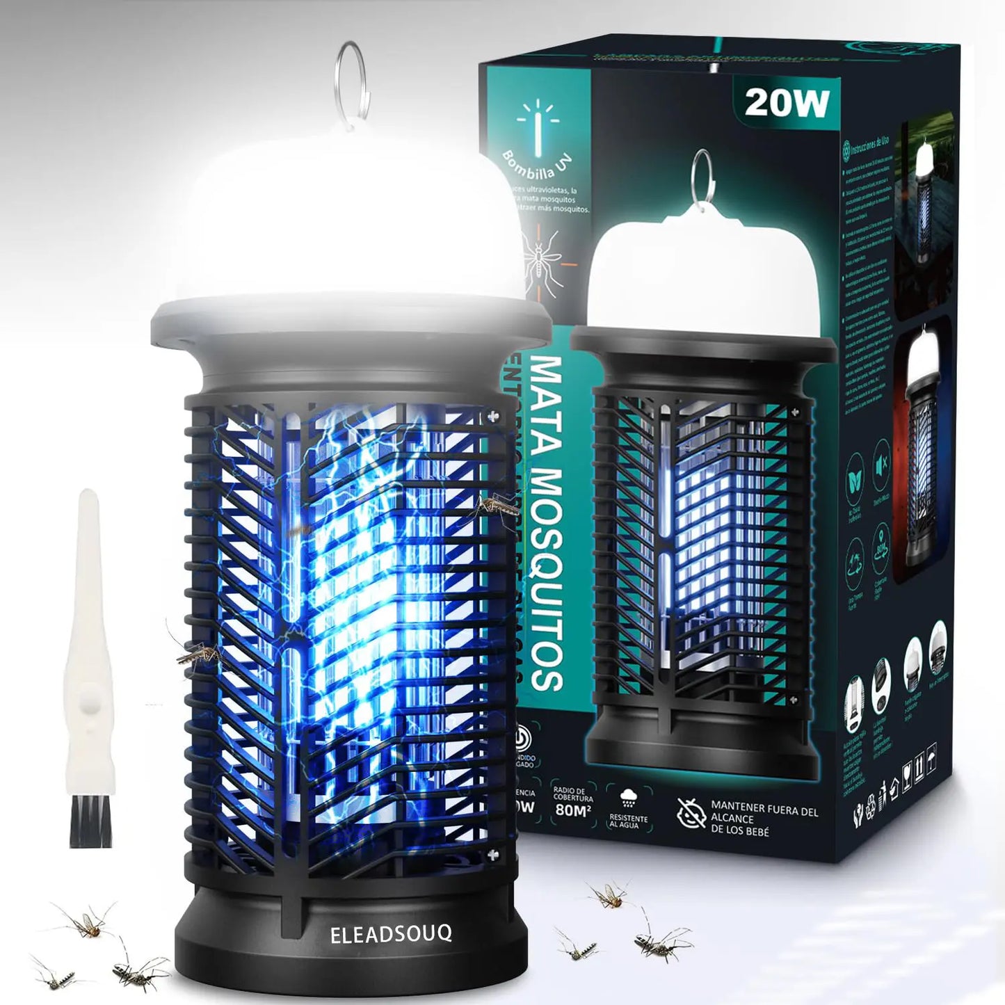 ELEADSOUQ Lámpara LED eléctrica antimosquitos de 20 W