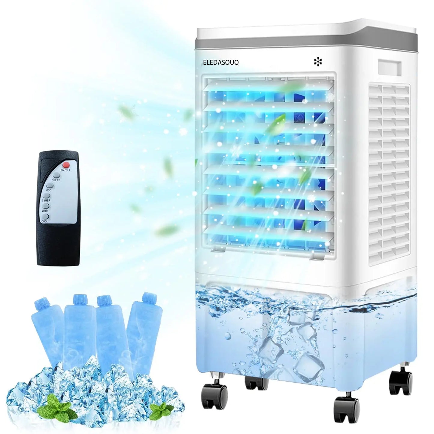 ELEADSOUQ Ventilador de refrigeración de aire portátil para el verano.