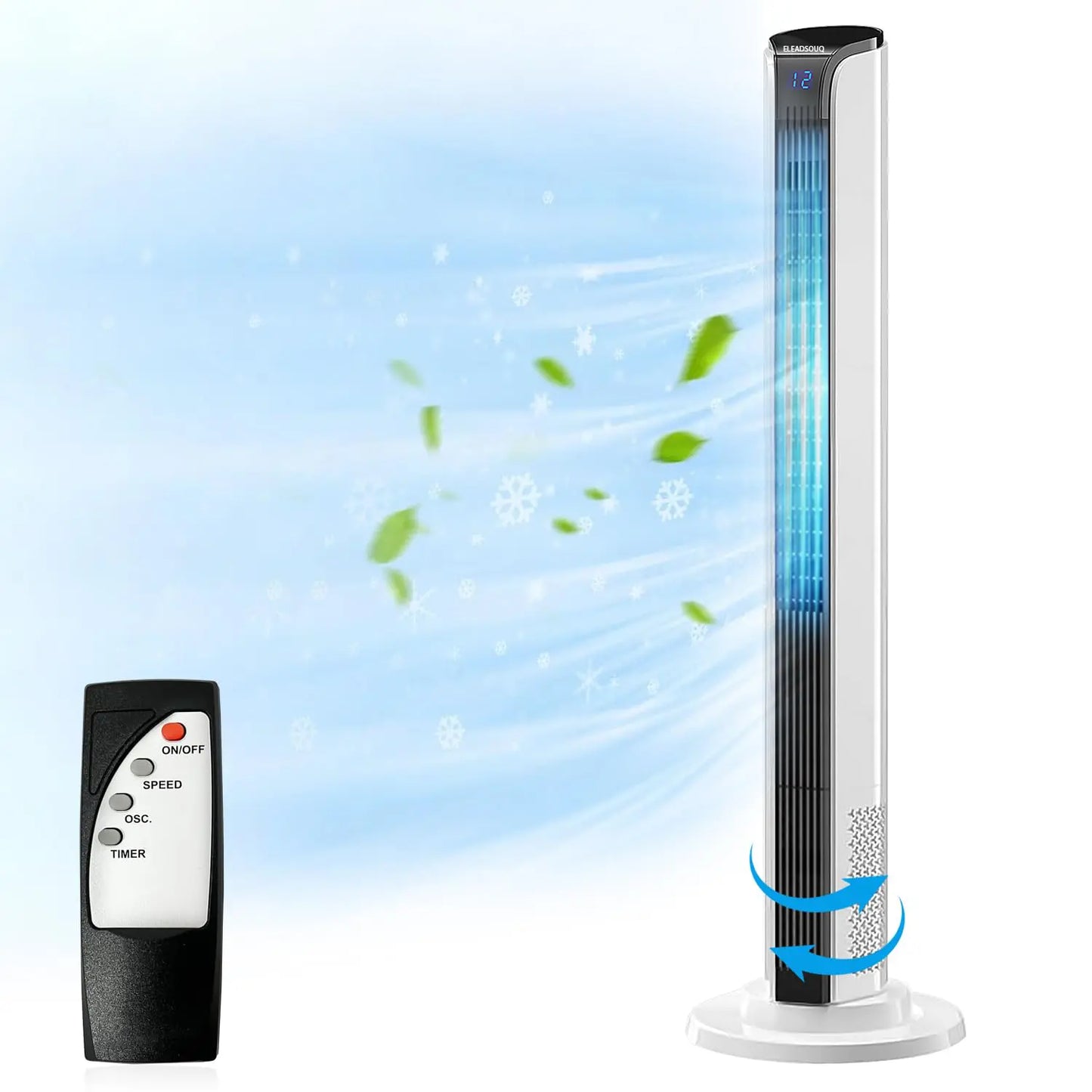 ELEADSOUQ Ventilador de torre con control remoto