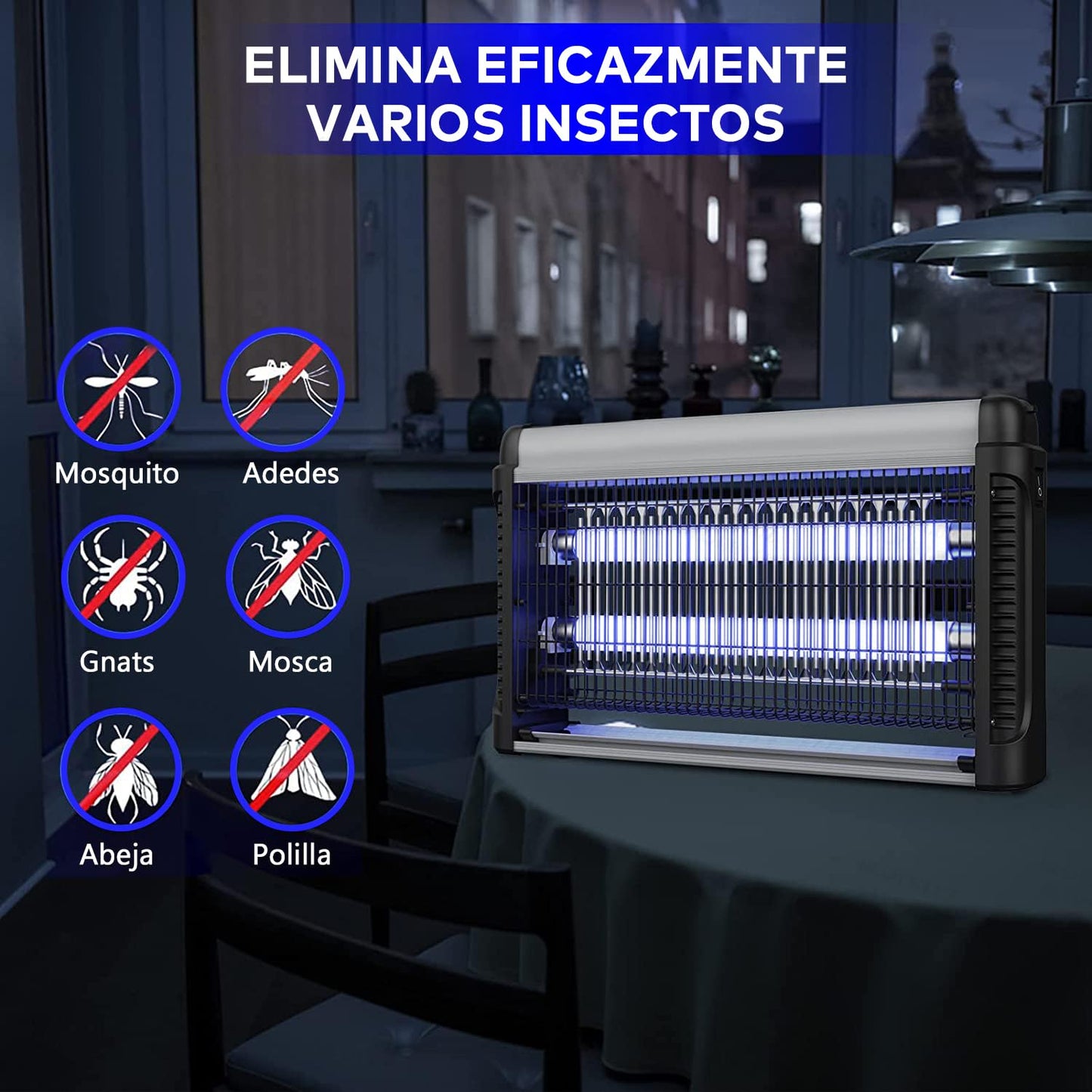 ELEADSOUQ Lámpara eléctrica industrial antimosquitos de alta eficiencia y 20 W