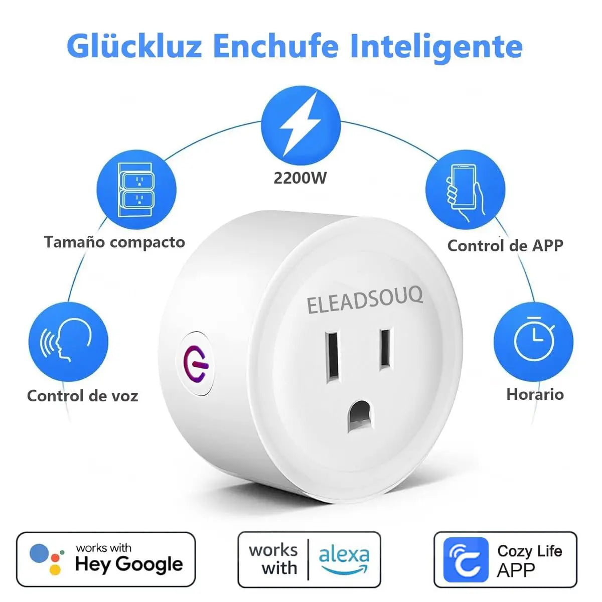 Minienchufe inteligente con Bluetooth multifunción para el hogar ELEADSOUQ