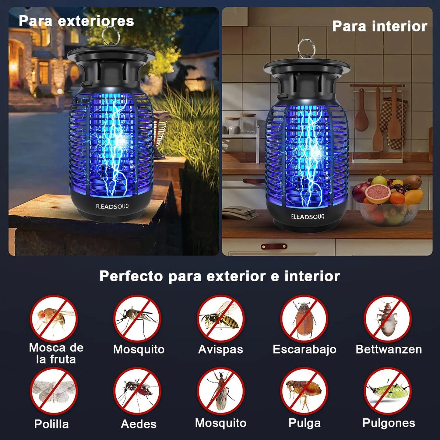 ELEADSOUQ 18W Lámparas eléctricas antimosquitos