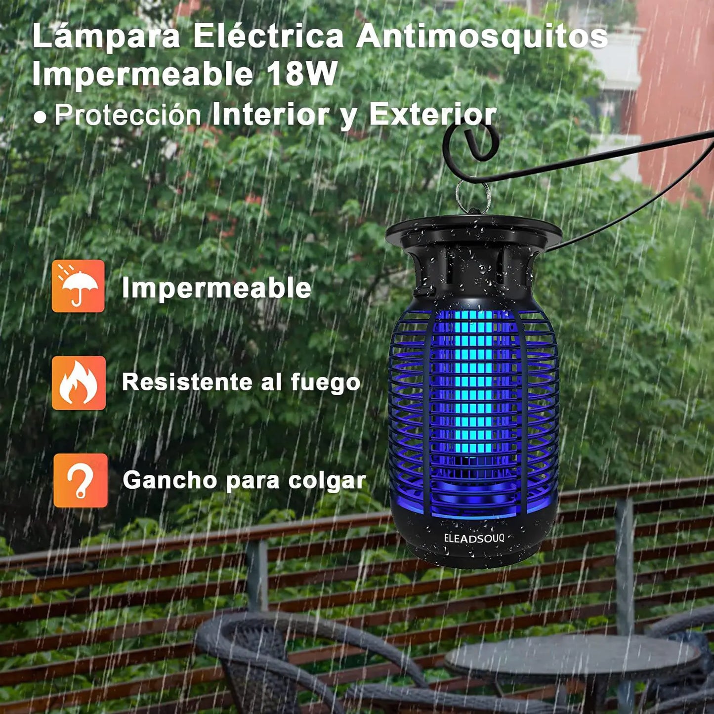 ELEADSOUQ 18W Lámparas eléctricas antimosquitos