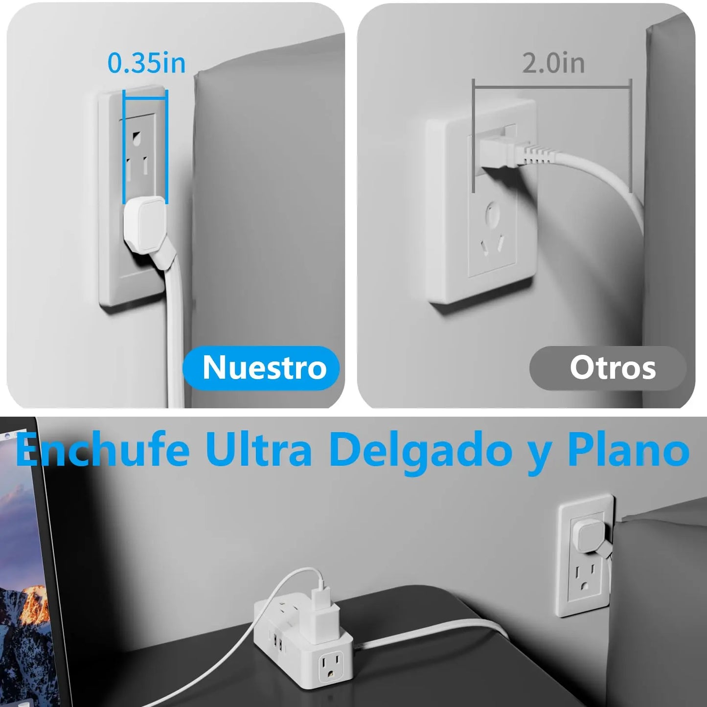ELEADSOUQ Toma de corriente CA con regleta