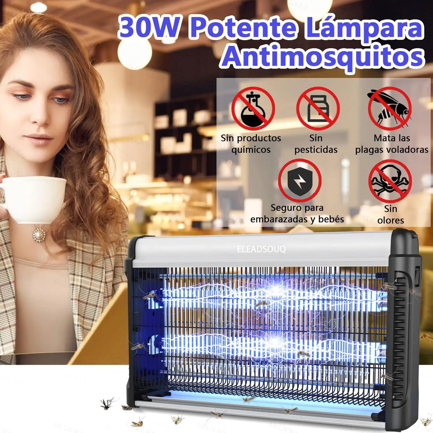 ELEADSOUQ Matamosquitos potente de 30W