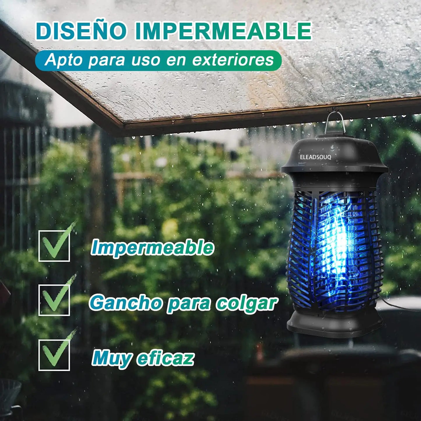 ELEADSOUQ Lámpara eléctrica antimosquitos de 20 W, trampa para insectos