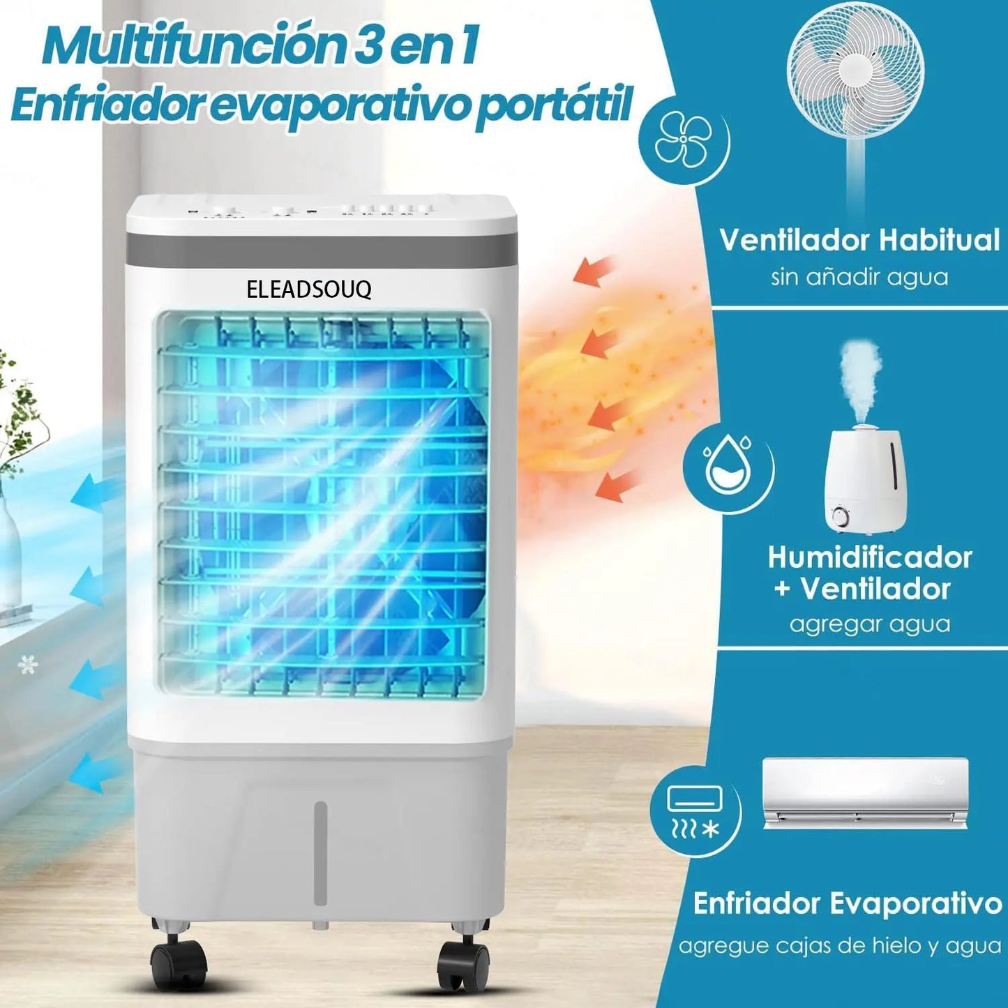 ELEADSOUQ Ventilador de refrigeración por aire