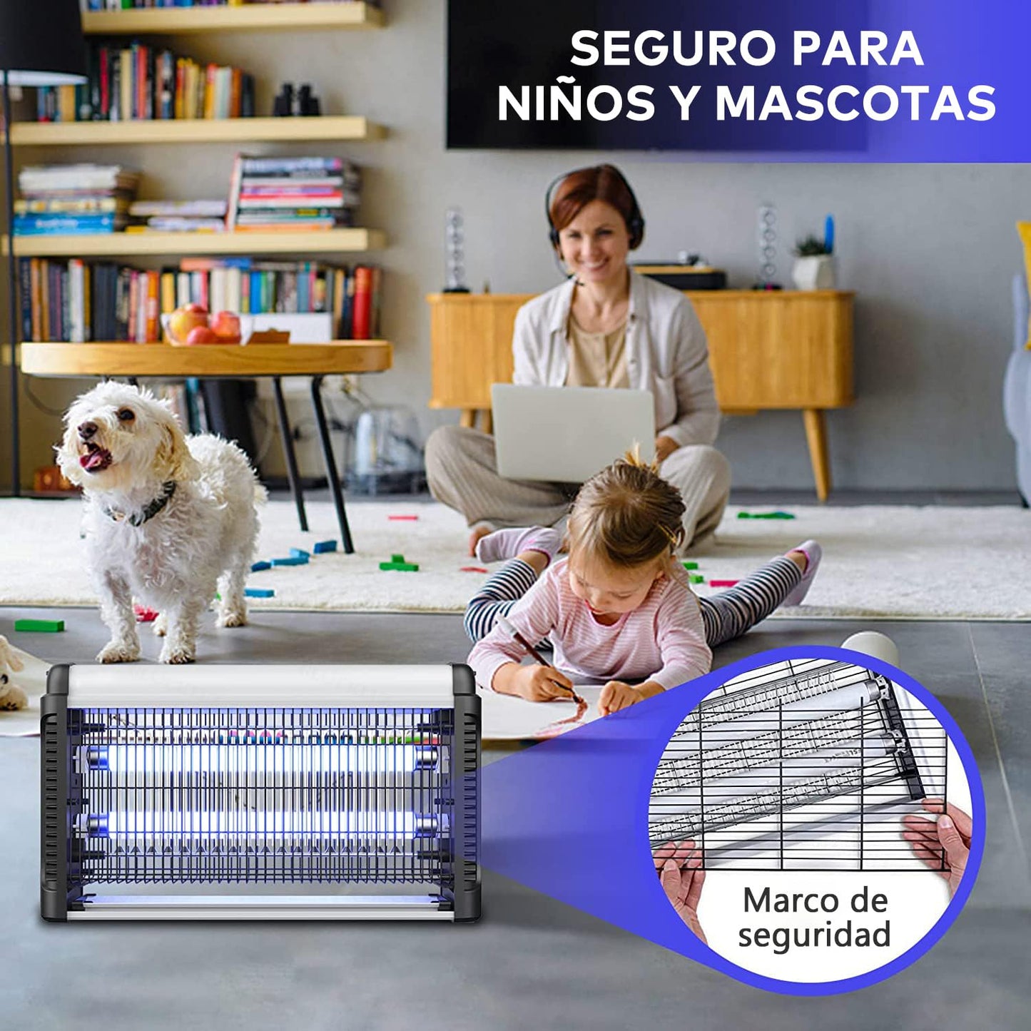 ELEADSOUQ Lámpara eléctrica industrial antimosquitos de alta eficiencia y 20 W
