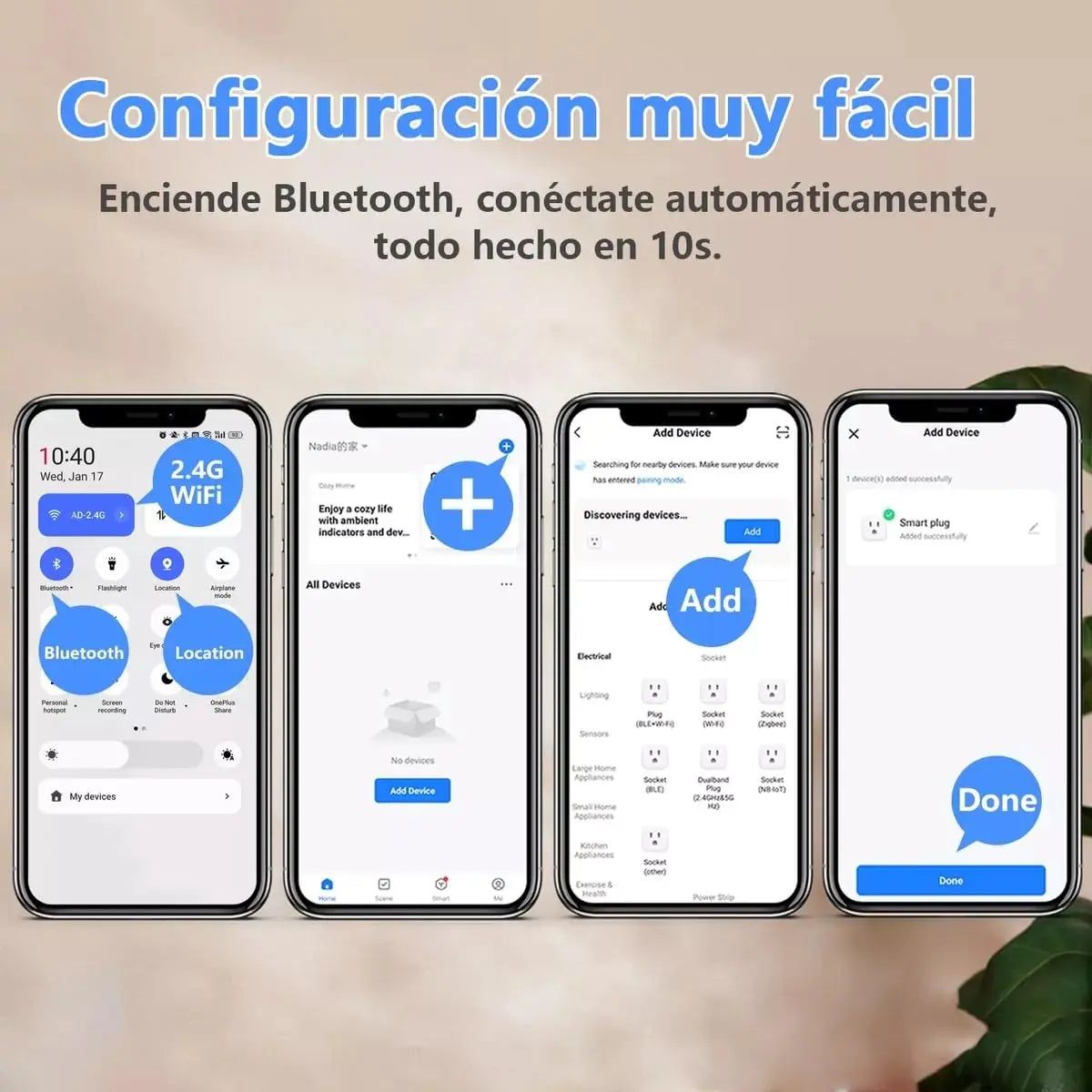 Minienchufe inteligente con Bluetooth multifunción para el hogar ELEADSOUQ