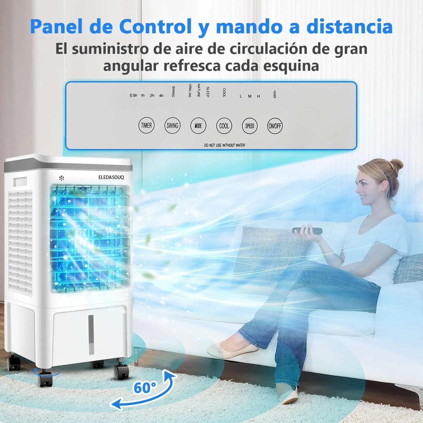 ELEADSOUQ Ventilador de refrigeración de aire portátil para el verano.