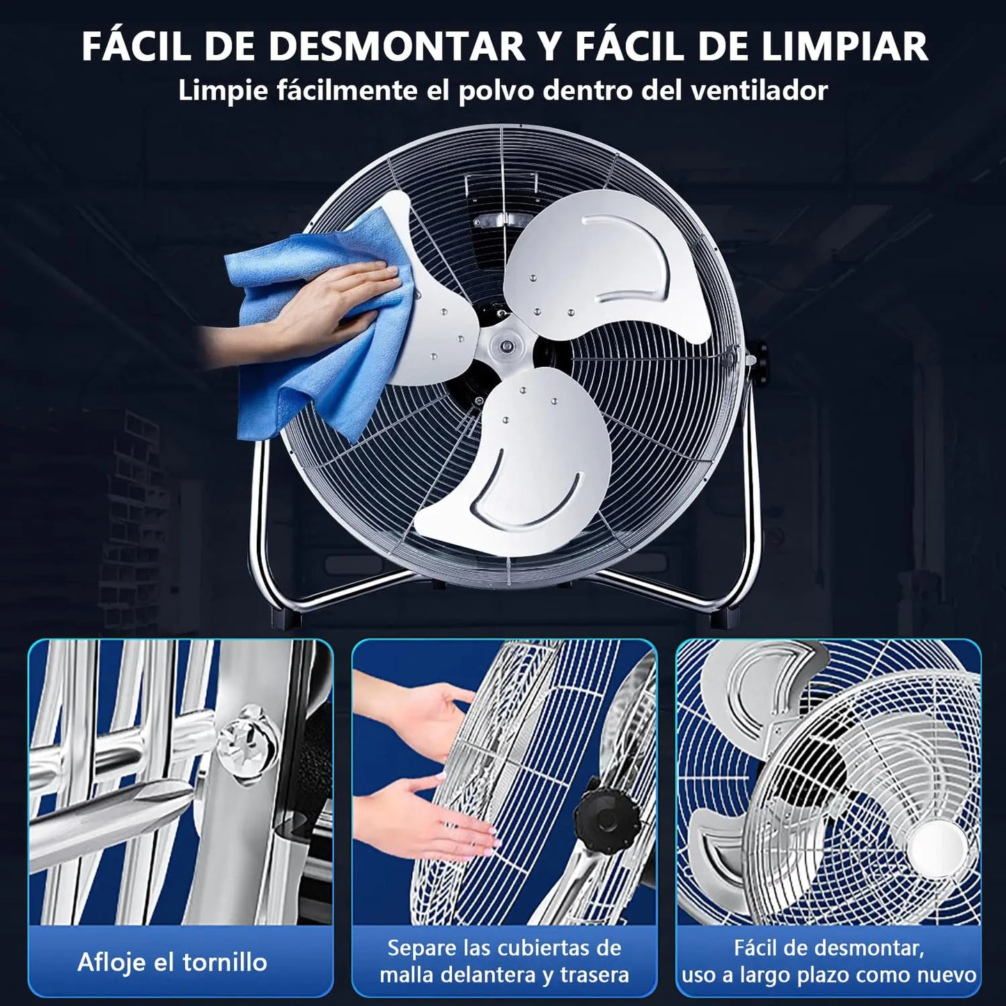 ELEADSOUQ Ventiladores industriales de metal de alta resistencia