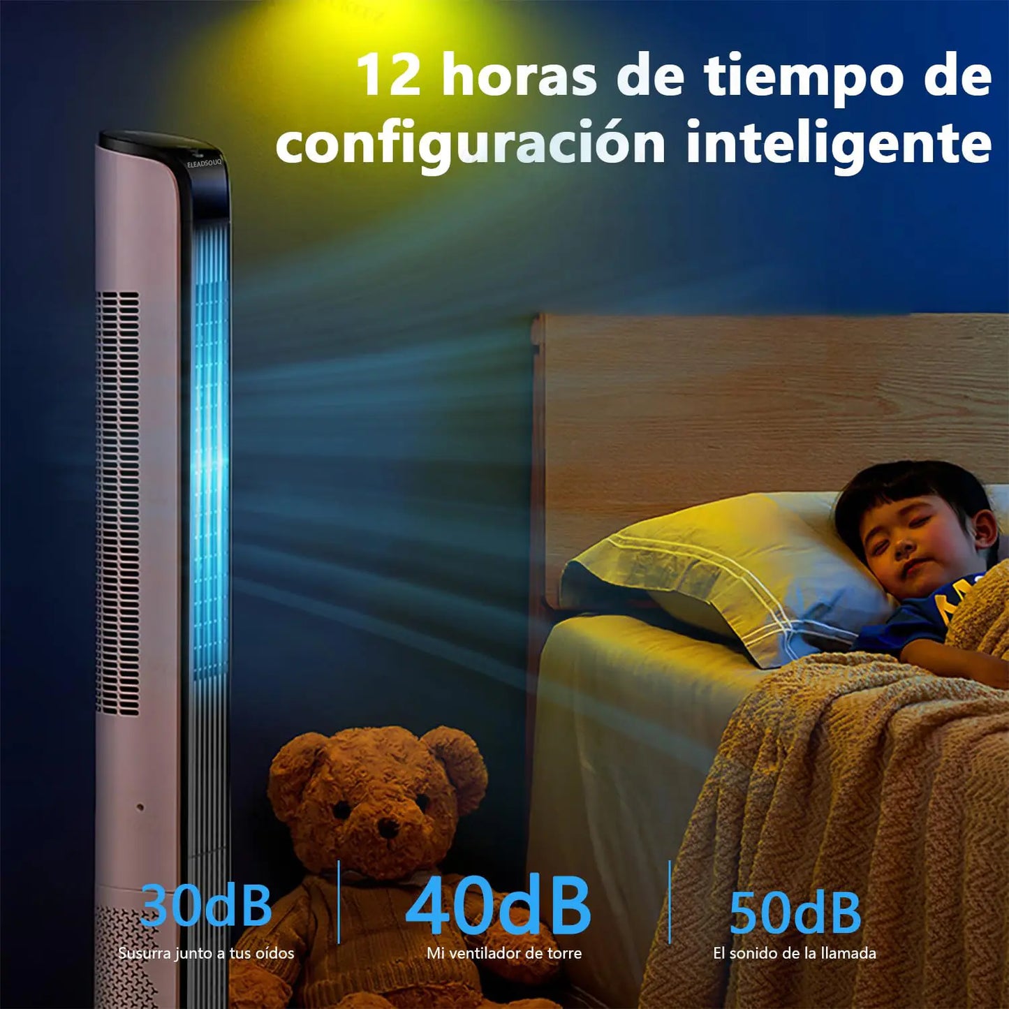 ELEADSOUQ Ventilador de torre con control remoto