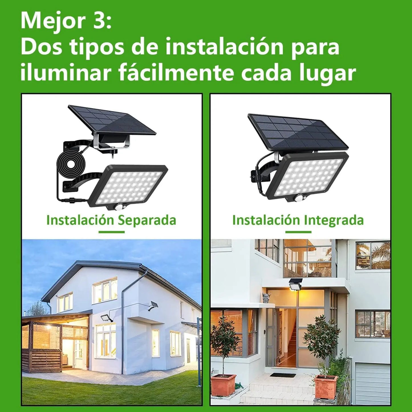 ELEADSOUQ Potente luz solar para exteriores de 5500 mAh
