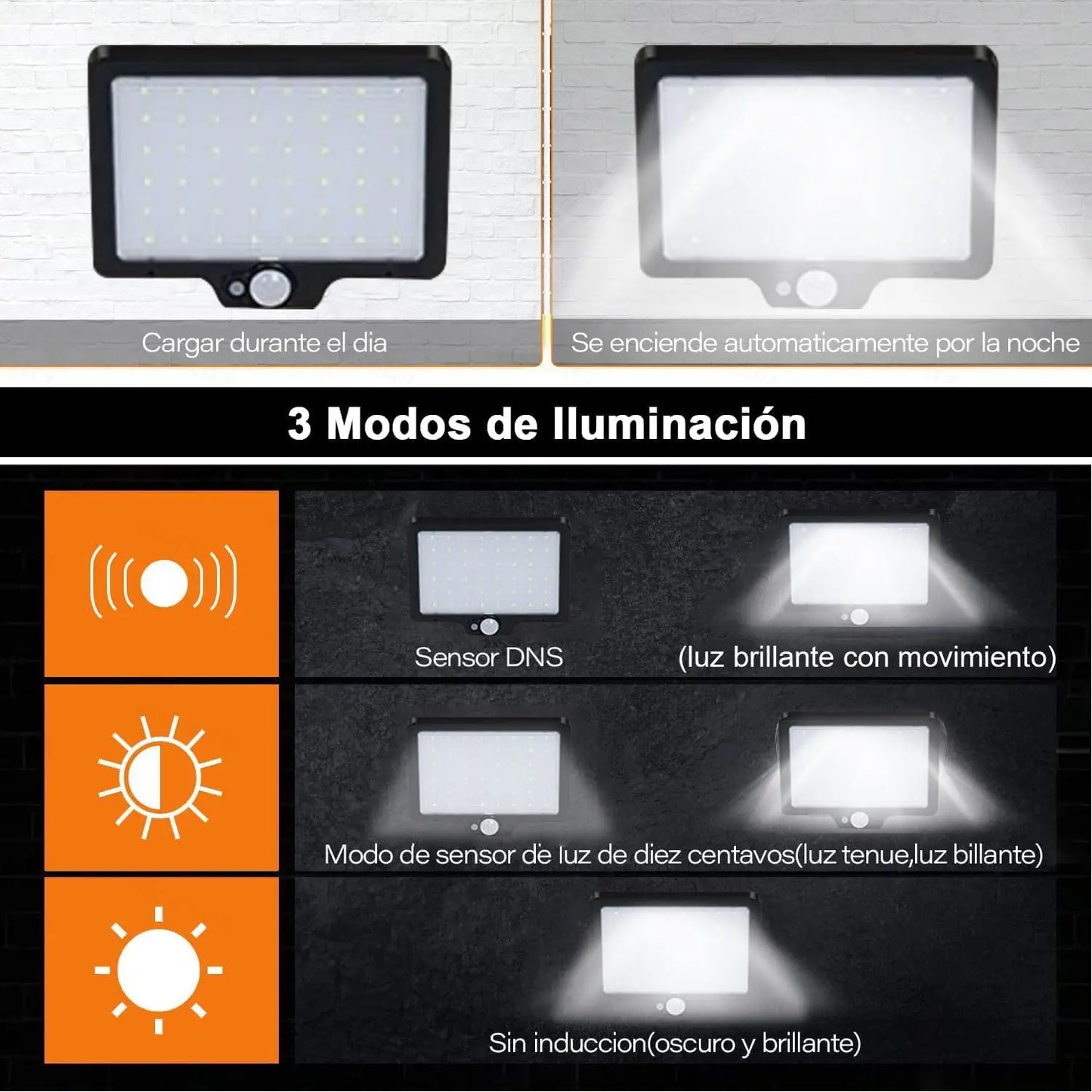 ELEADSOUQ Potente luz solar para exteriores de 5500 mAh