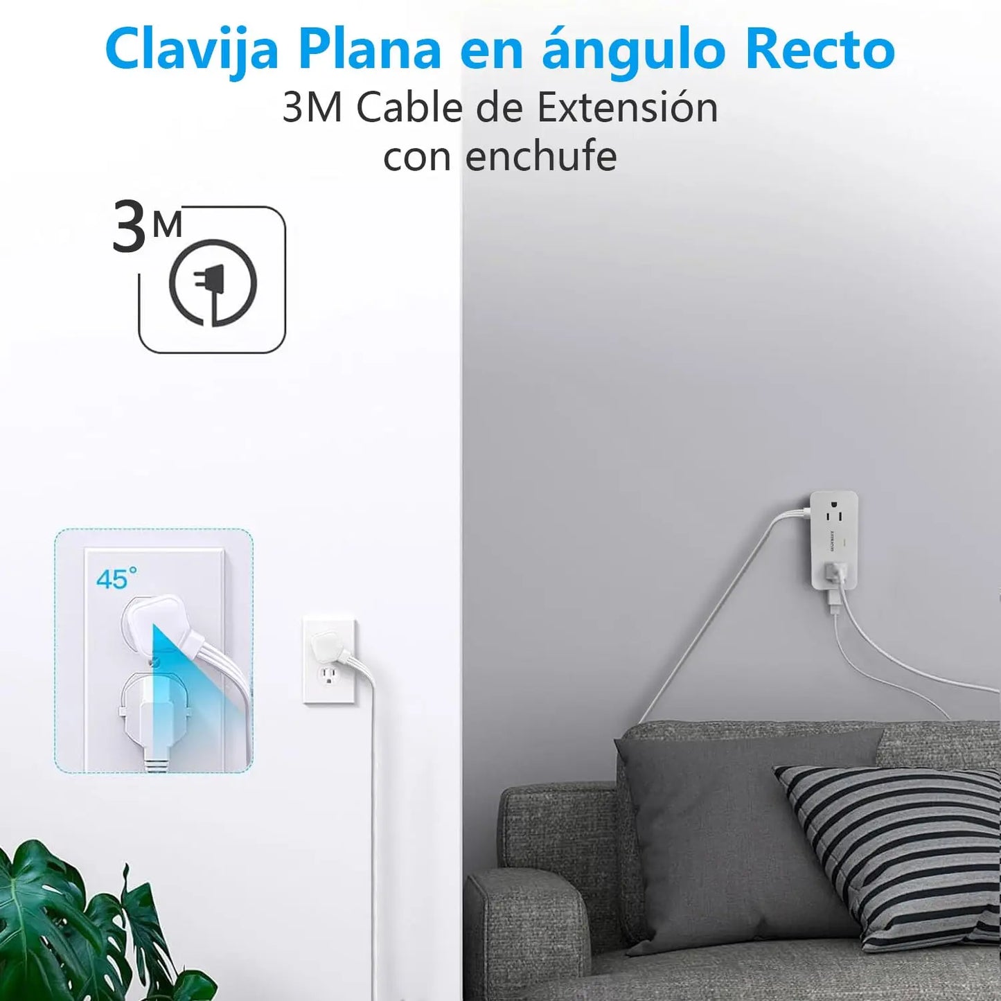 ELEADSOUQ Toma de corriente CA con regleta