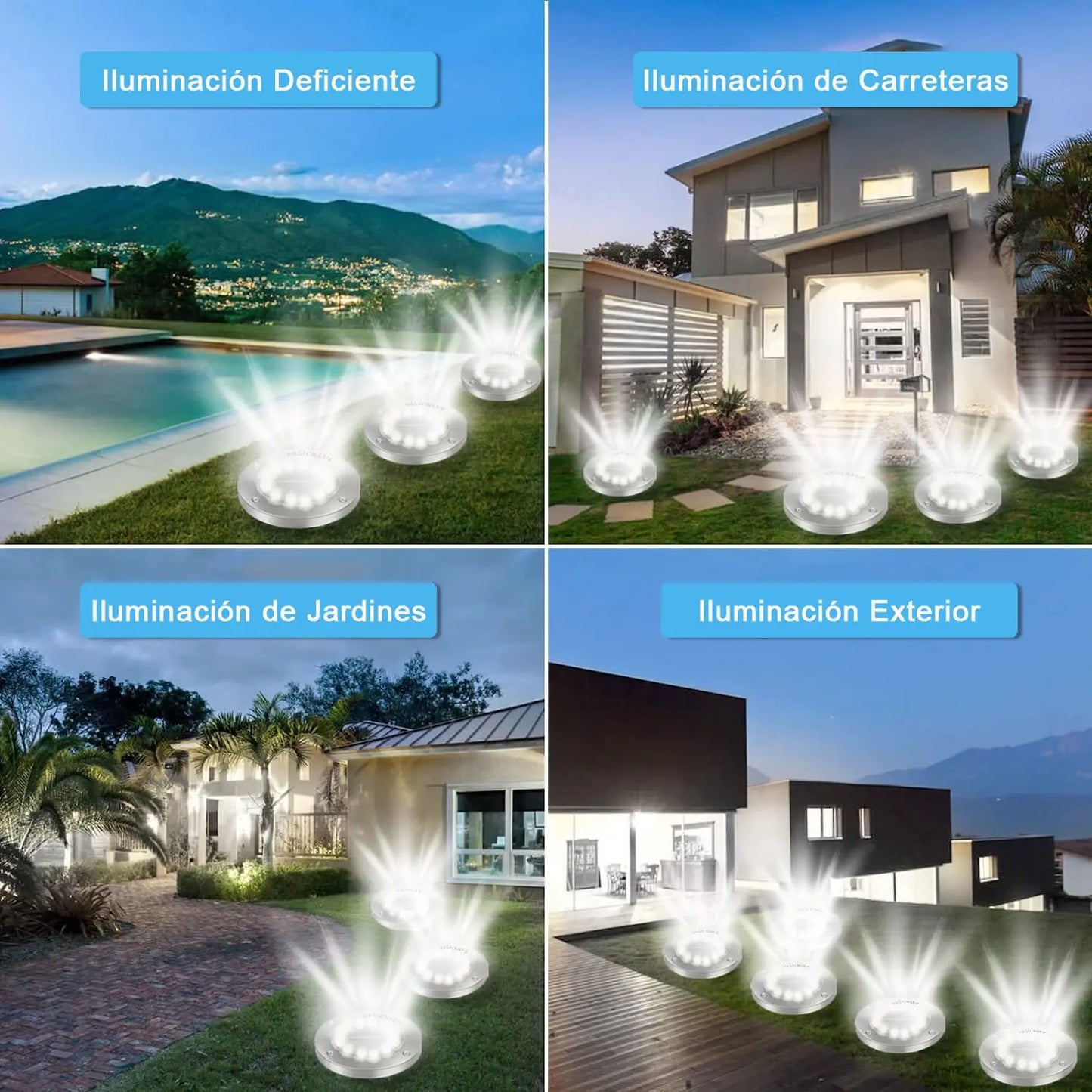 ELEADSOUQ Luz solar IP65 impermeable LED para exteriores