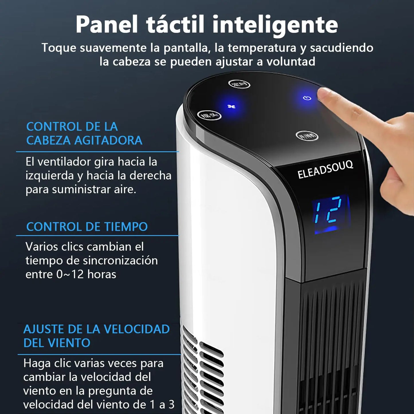 ELEADSOUQ Ventilador de torre con control remoto
