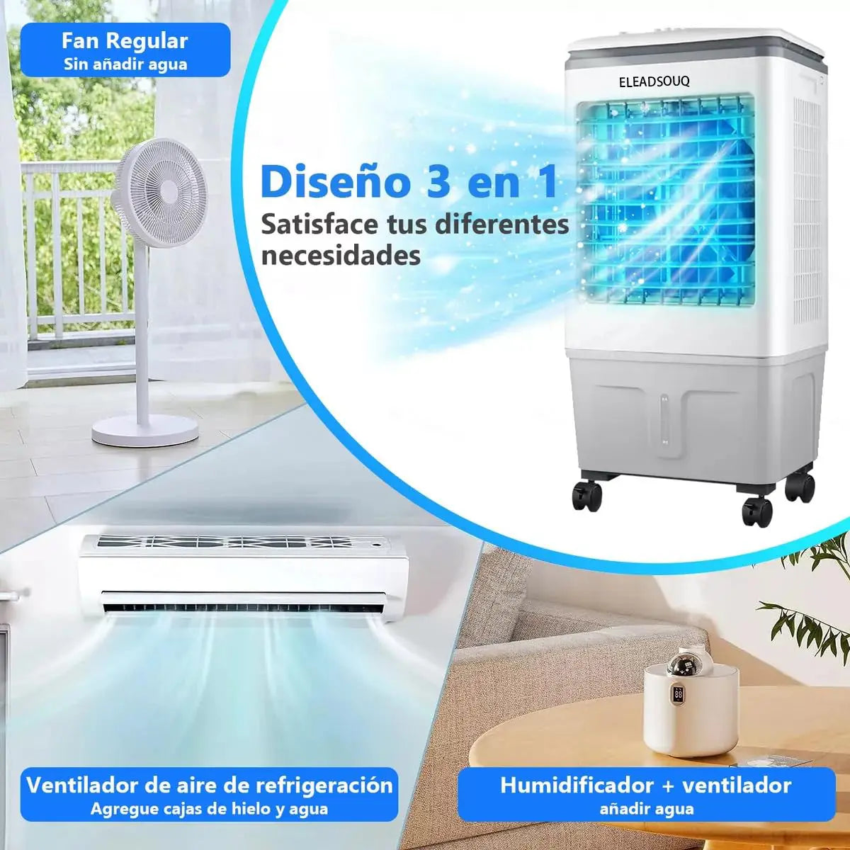 ELEADSOUQ Ventilador de refrigeración por aire