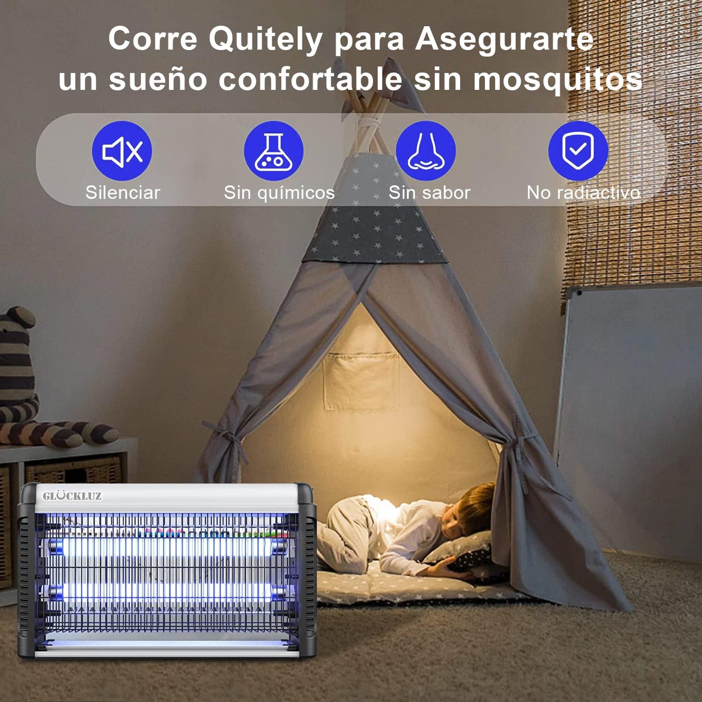 ELEADSOUQ Lámpara eléctrica industrial antimosquitos de alta eficiencia y 20 W