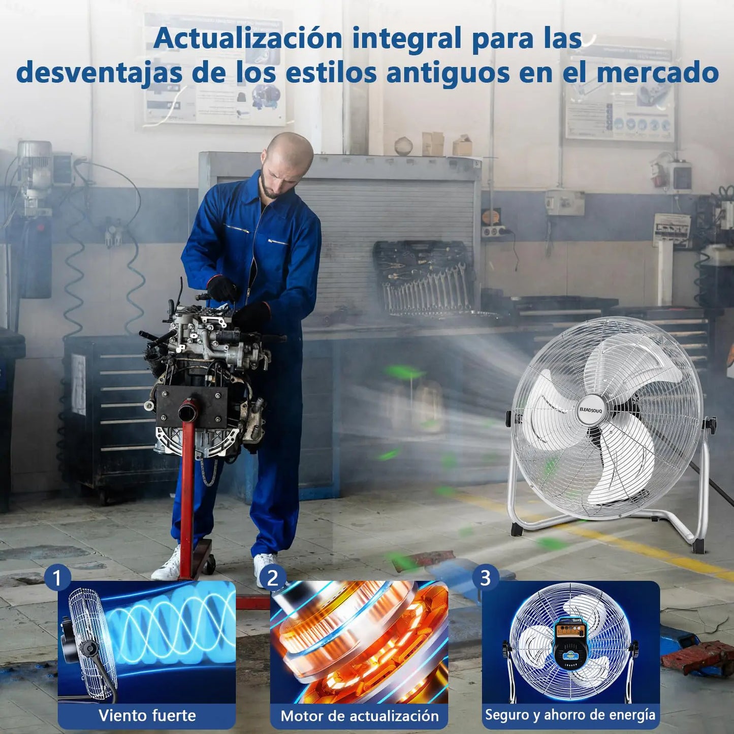 ELEADSOUQ Ventiladores industriales de metal de alta resistencia