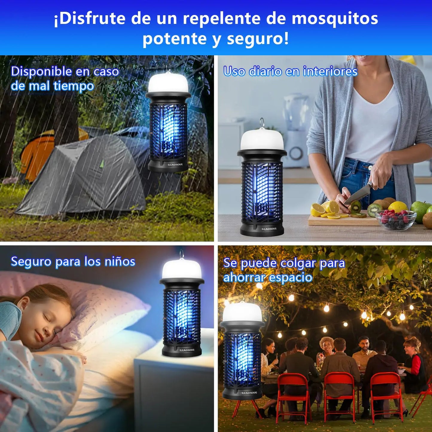 ELEADSOUQ Lámpara LED eléctrica antimosquitos de 20 W