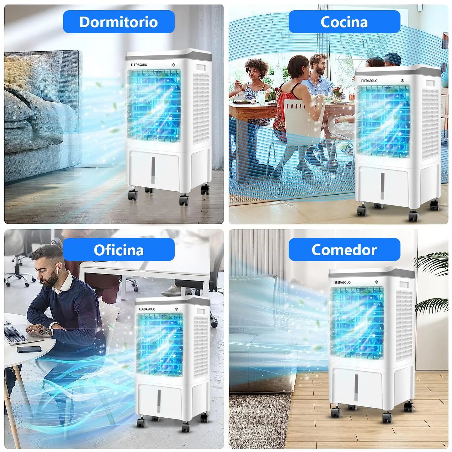 ELEADSOUQ Ventilador de refrigeración de aire portátil para el verano.