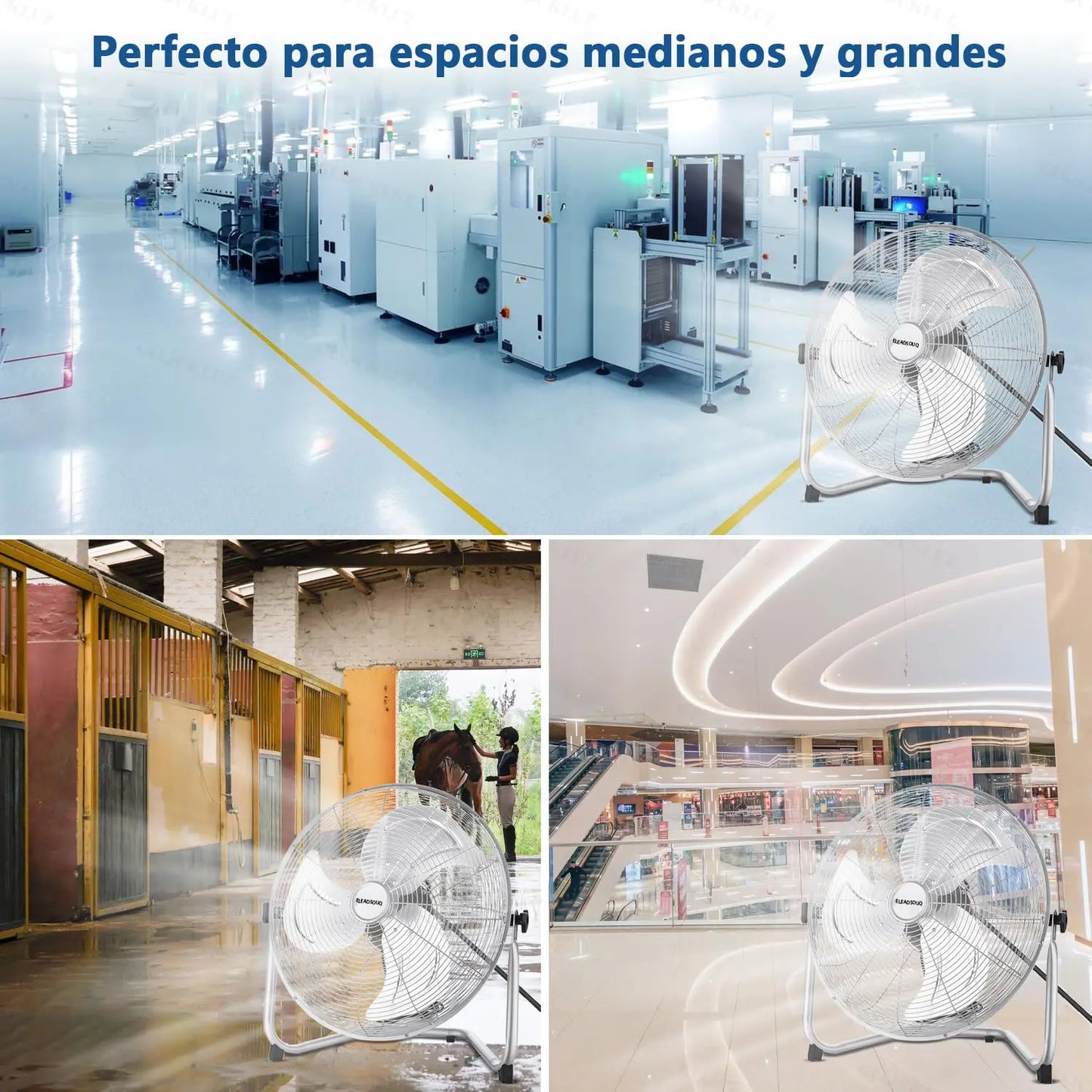 ELEADSOUQ Ventiladores industriales de metal de alta resistencia