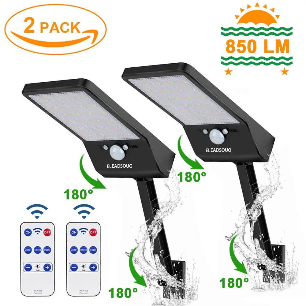 ELEADSOUQ Paquete de 2 luces solares para exteriores