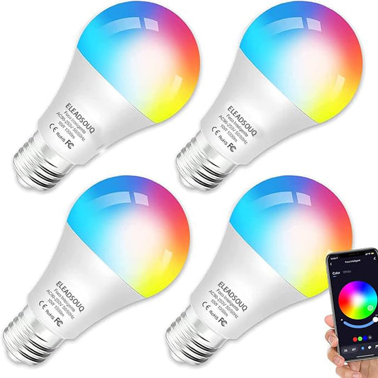 ELEADSOUQ Focos Inteligentes Wifi Alexa Rgbcw Colores Control App