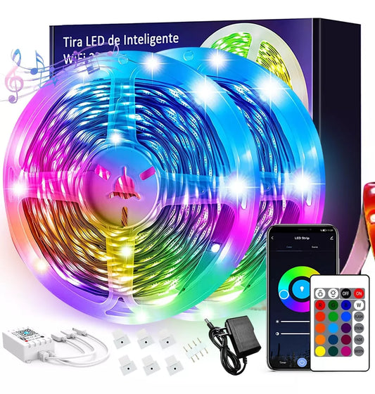 ELEADSOUQ Tira De Luces Led Rgb Inteligente Multicolor Tira Luces Wifi
