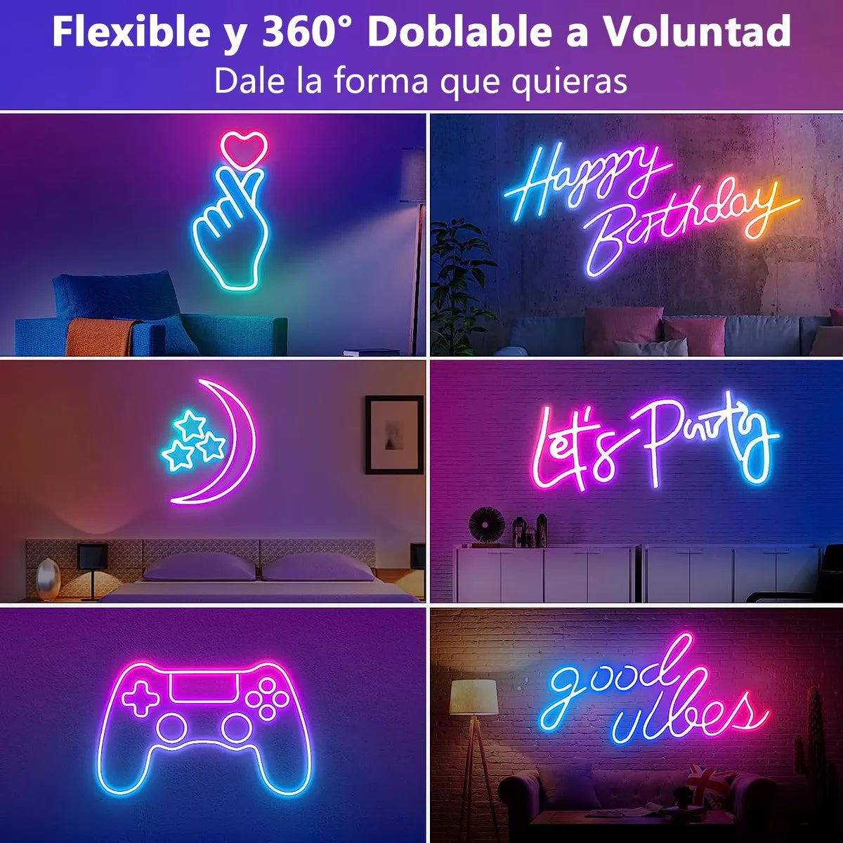 ELEADSOUQ Impermeable Neón Led Tira De Luz Rgbw Flexible Cadena Luces