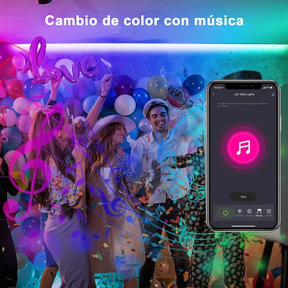 ELEADSOUQ Tira De Luces Led Alexa Wifi Rgb Voz Control Inteligente