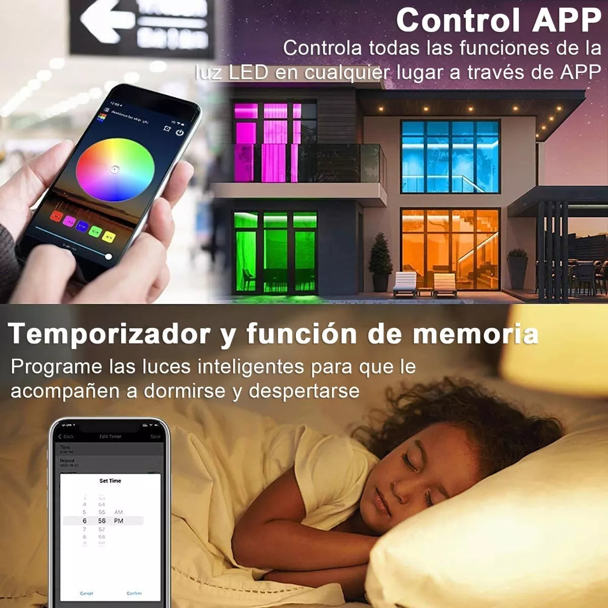 ELEADSOUQ Tira De Luces Led Alexa Wifi Rgb Voz Control Inteligente