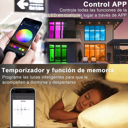 ELEADSOUQ Tira De Luces Led Alexa Wifi Rgb Voz Control Inteligente