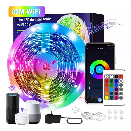 ELEADSOUQ Tiras Led Wifi Inteligente Alexa Multicolor Rgb Luces 20m