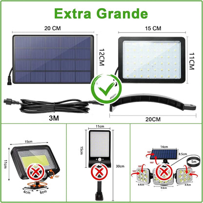 ELEADSOUQ Potente luz solar para exteriores de 5500 mAh